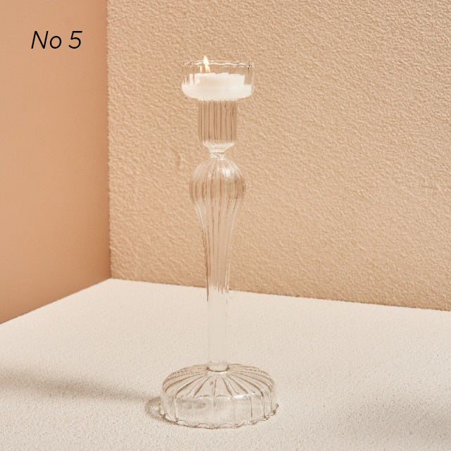 Modern Glass Candleholders - Transparent | Bowlift