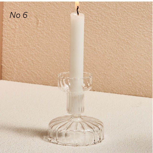 Modern Glass Candleholders - Transparent | Bowlift