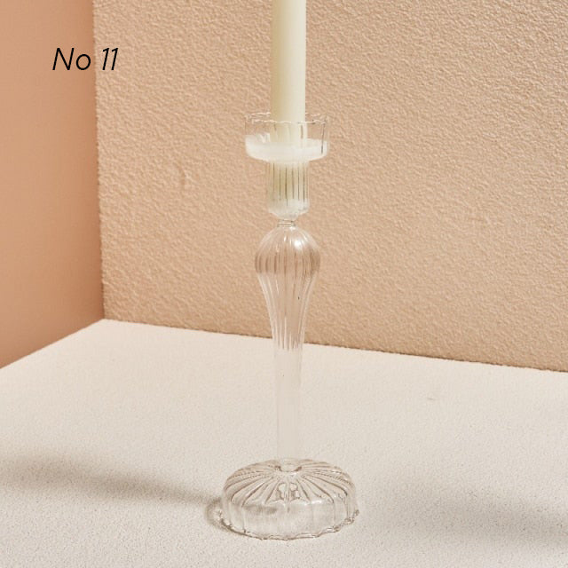 Modern Glass Candleholders - Transparent | Bowlift