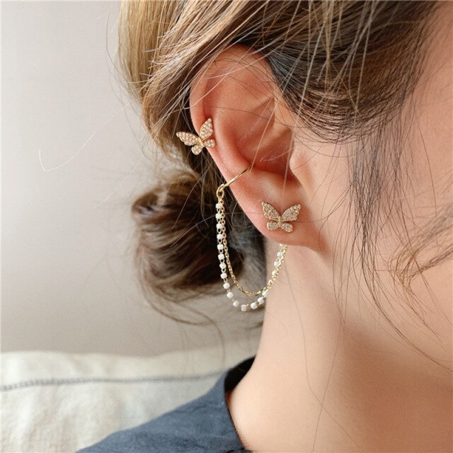 BowLift | Animal Birds Tassel Women Earrings Clip Ear Cuff