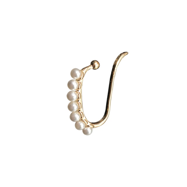 BowLift | Minimalist Simulated Round Small Pearl Ear Cuff Earrings For Women
