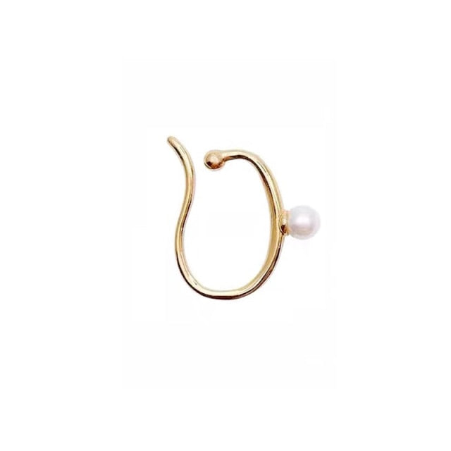 BowLift | Minimalist Simulated Round Small Pearl Ear Cuff Earrings For Women