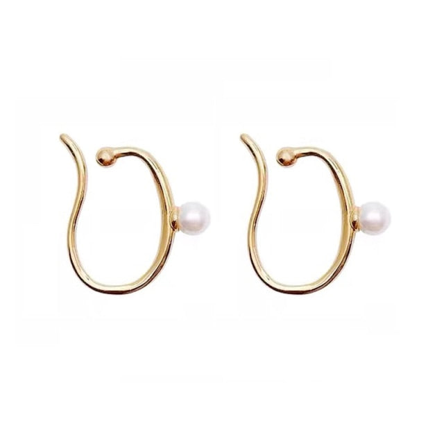 BowLift | Minimalist Simulated Round Small Pearl Ear Cuff Earrings For Women