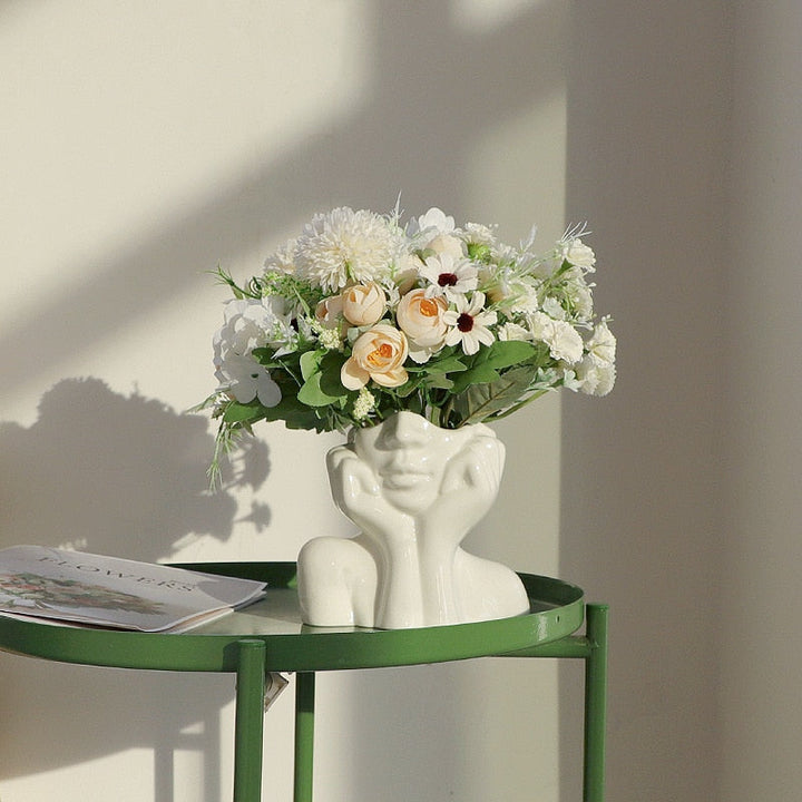 Ceramic Abstract  Human Face Flower Vase | Bowlift