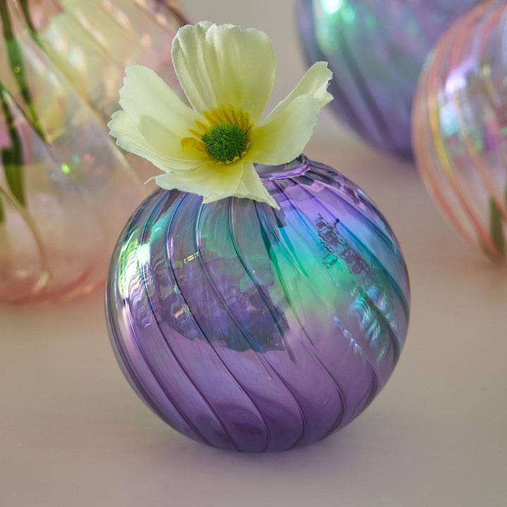Colourful Glass Globe Vase - Swirl | Bowlift