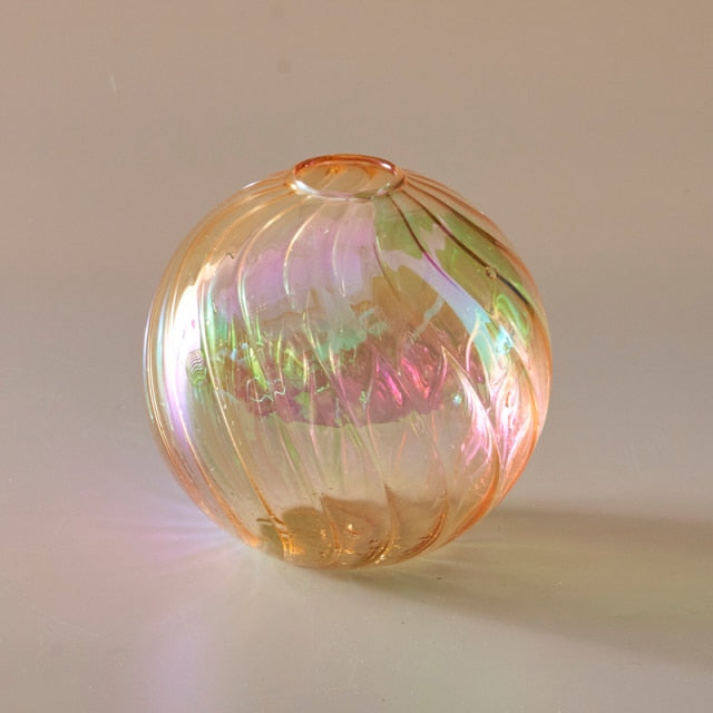 Colourful Glass Globe Vase - Swirl | Bowlift