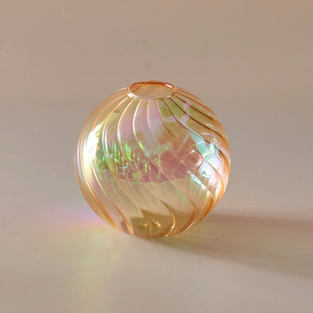 Colourful Glass Globe Vase - Swirl | Bowlift