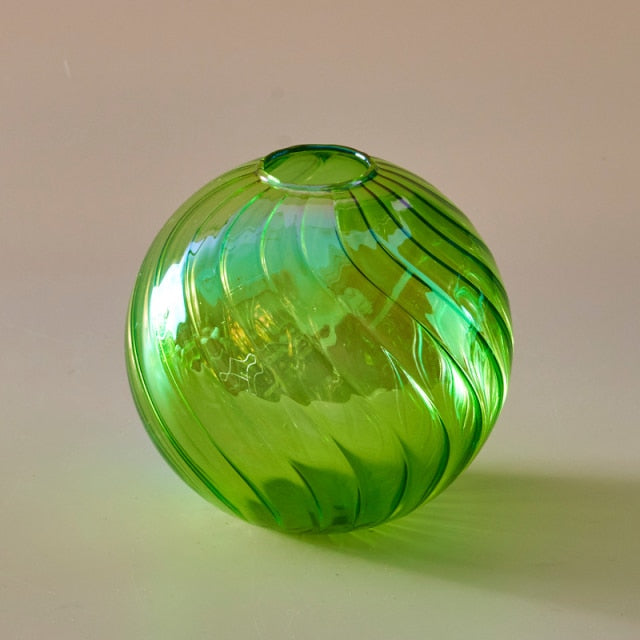 Colourful Glass Globe Vase - Swirl | Bowlift