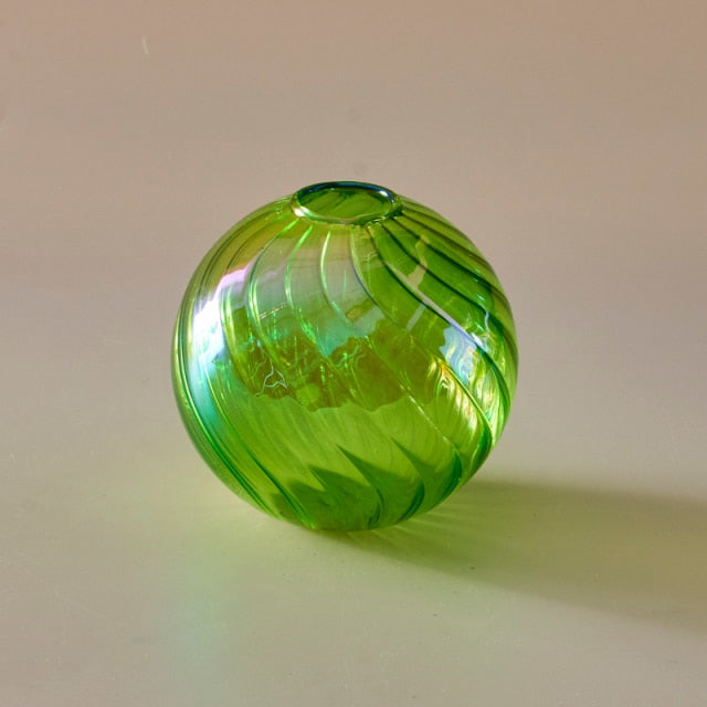 Colourful Glass Globe Vase - Swirl | Bowlift
