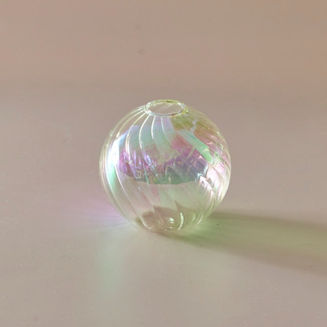 Colourful Glass Globe Vase - Swirl | Bowlift