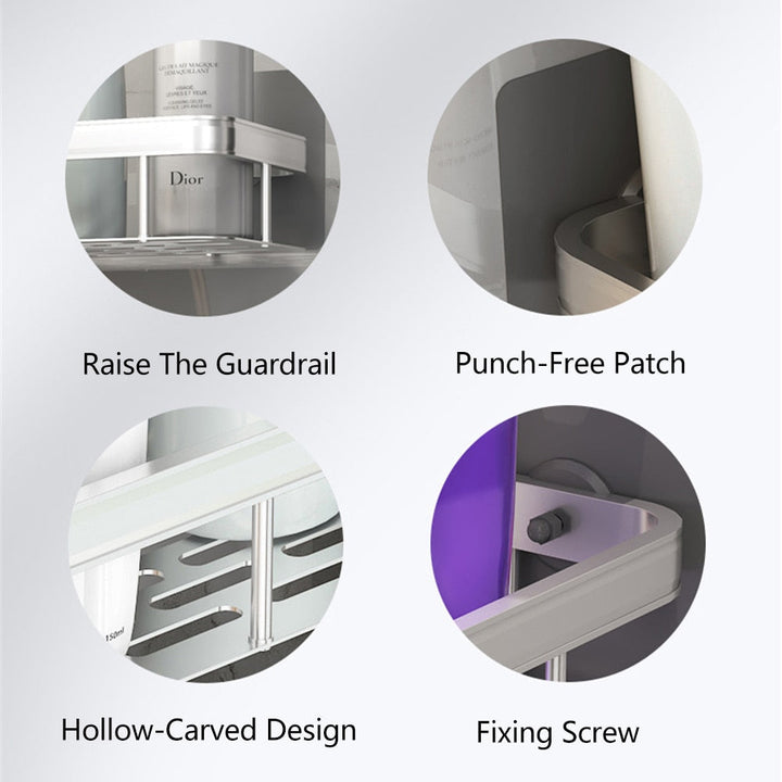 BowLift | Metal Suction Cup Bathroom Shelves