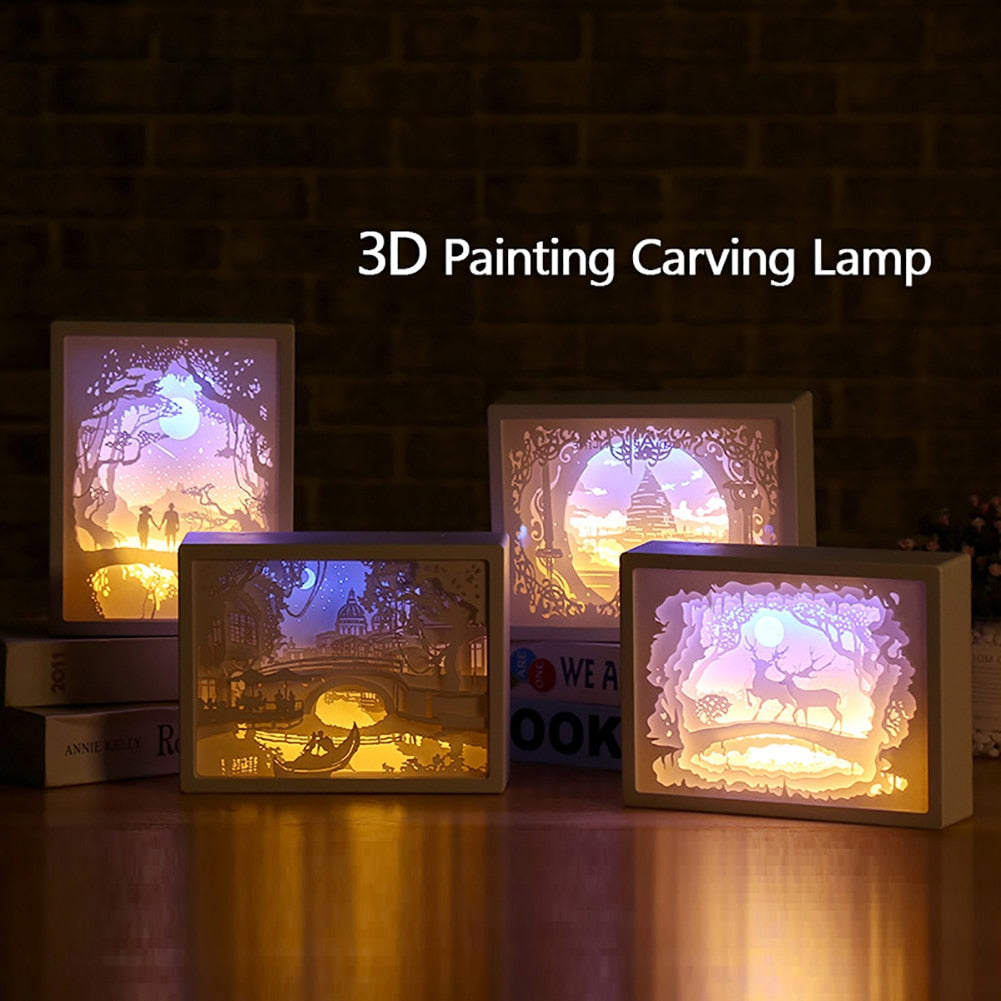 BowLift | Creative 3D Paper Box LED Night Lamp