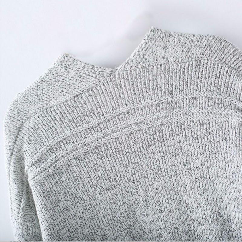 BowLift | Grey Long Sleeve Loose Knitting Cardigan Sweater