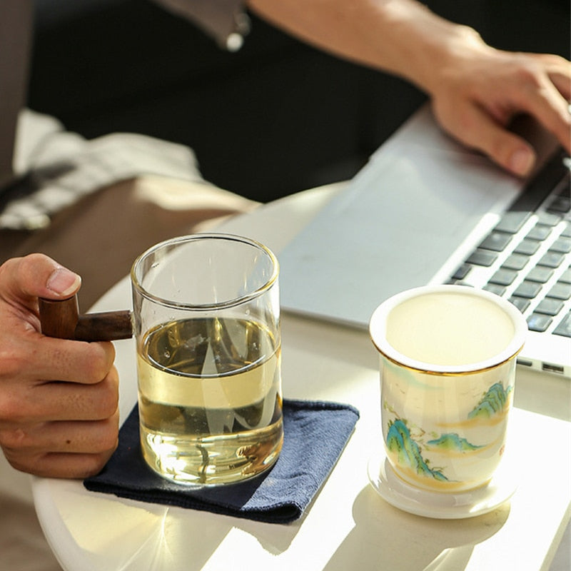 BowLift | Creative Separated Tea Filter Ceramic Cup Set