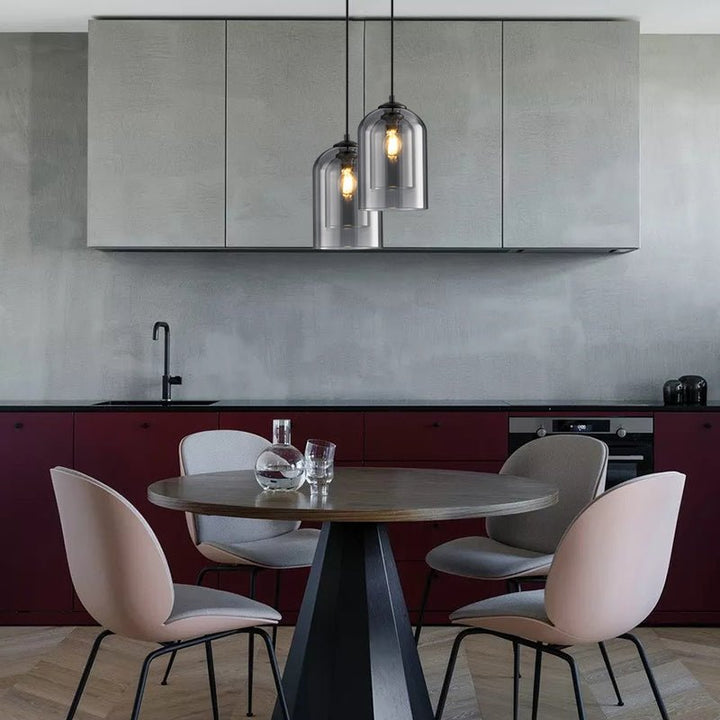 Double glass pendant light Bowlift