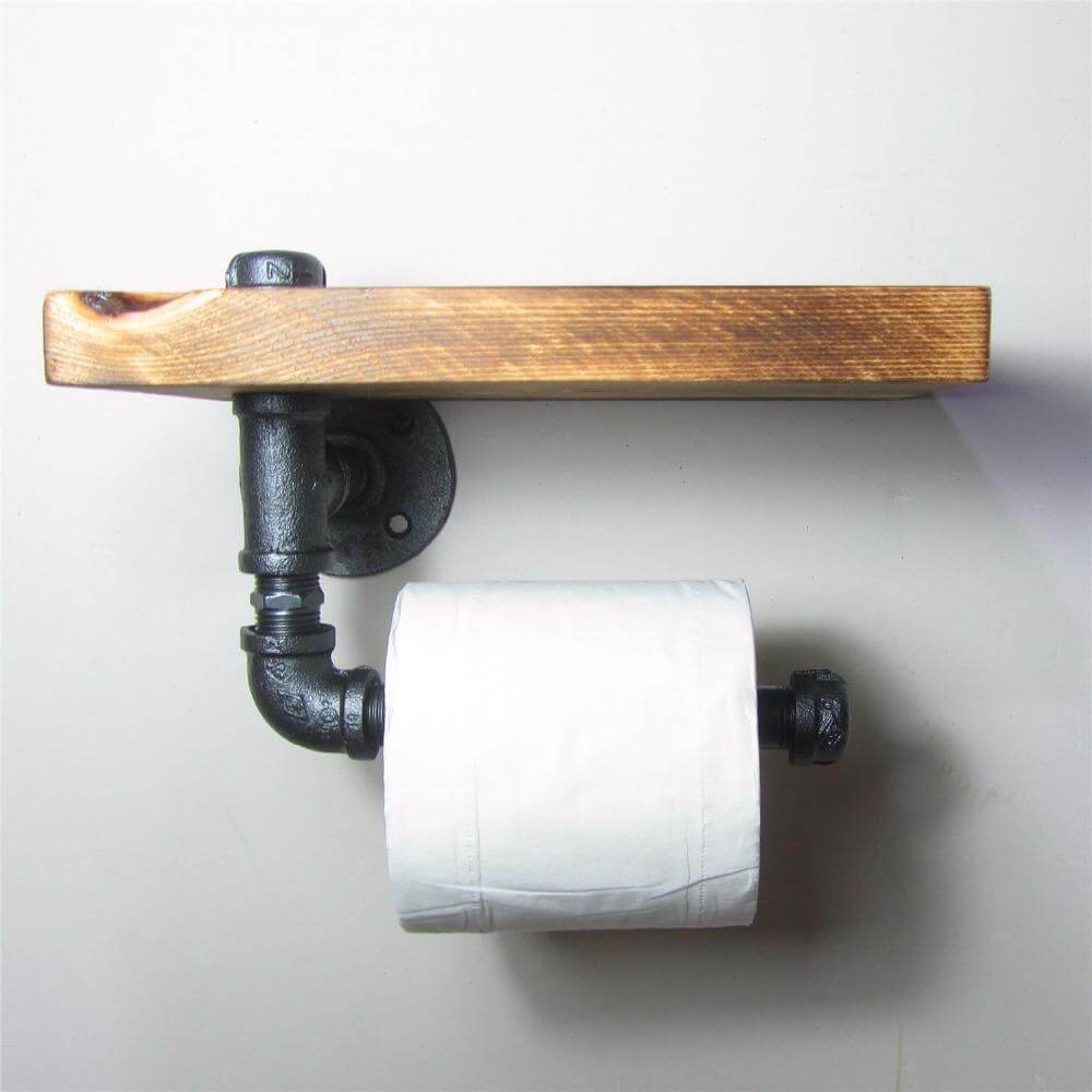 BowLift | Wooden Urban Industrial Wall Mount Holder  with Roller