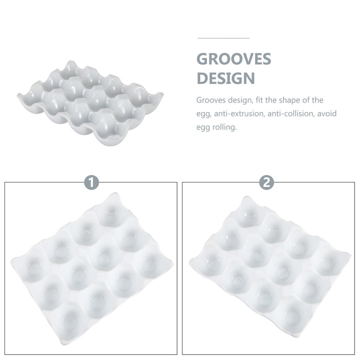 BowLift | Creative 6 Grids White Ceramic Egg Tray