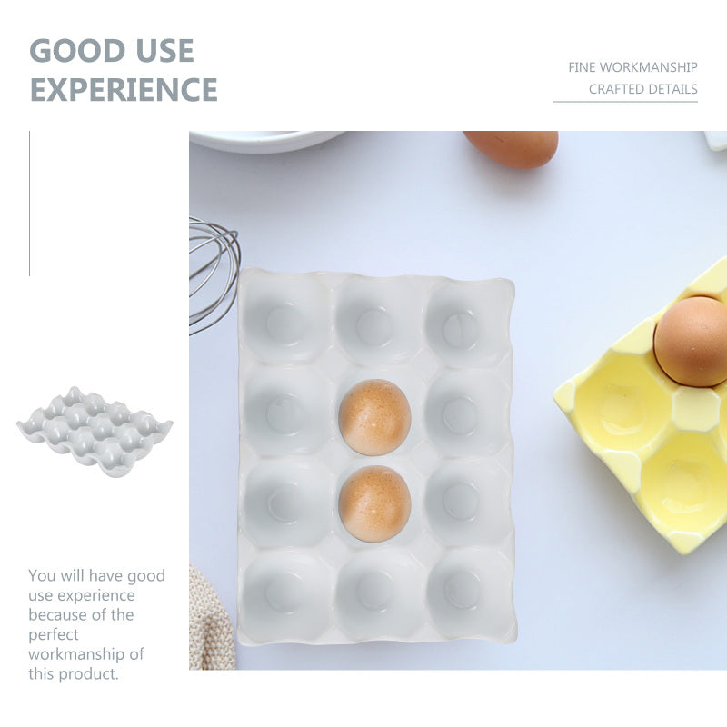 BowLift | Creative 6 Grids White Ceramic Egg Tray