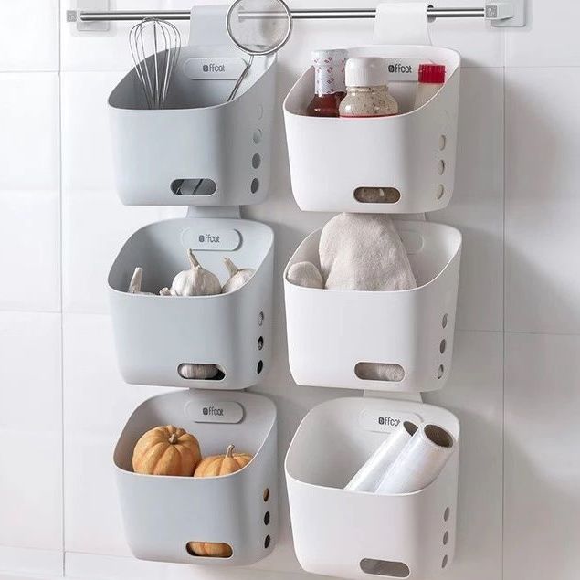 Wall-Mounted Simple Hanging StackaBowlifte Storage Basket | Bowlift