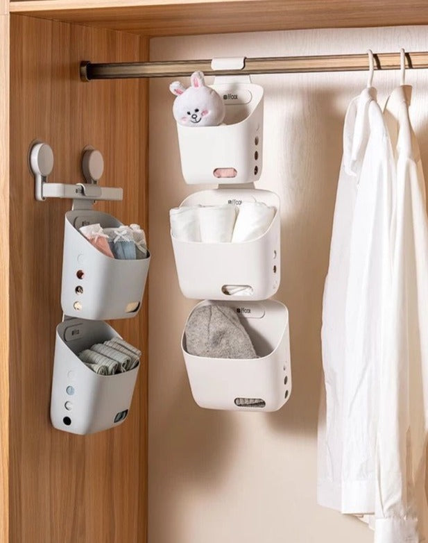 Wall-Mounted Simple Hanging StackaBowlifte Storage Basket | Bowlift