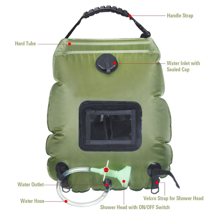 Soar-Powered Portable Travel Heated Shower Bag | Bowlift