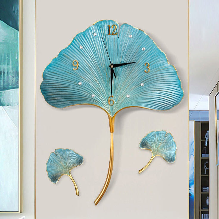 BowLift | Elegant Leaf Wall Silent Clock