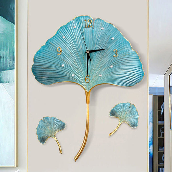 BowLift | Elegant Leaf Wall Silent Clock