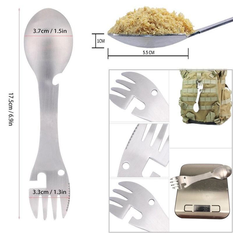 Stainless Steel Multifunctional Bottle Opener Spork | Bowlift