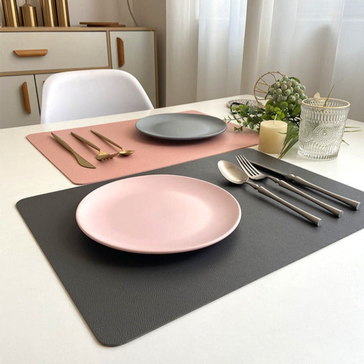 BowLift | Modern Rectangular Waterproof PU Leather Place Mats