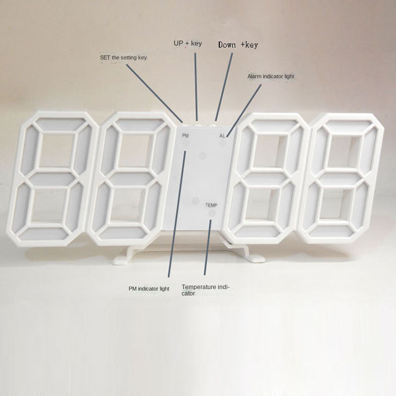 3D LED Modern Digital Alarm Wall Clock | Bowlift