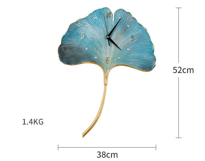 BowLift | Elegant Leaf Wall Silent Clock