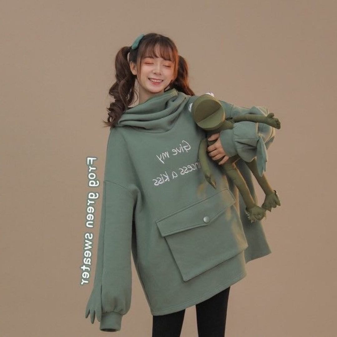 BowLift | Japanese Style Long Sleeve Frog Hoodie