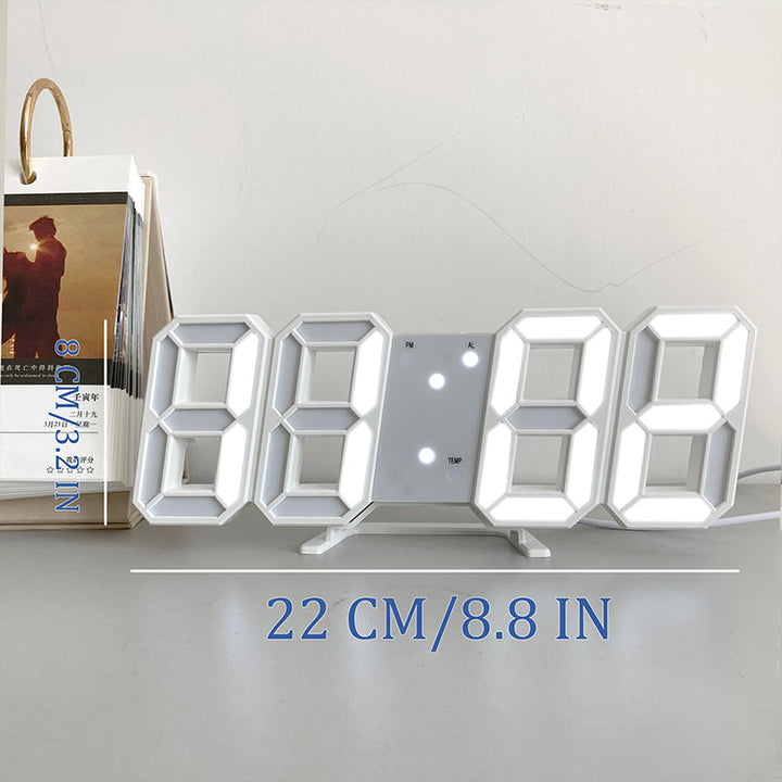 3D LED Modern Digital Alarm Wall Clock | Bowlift