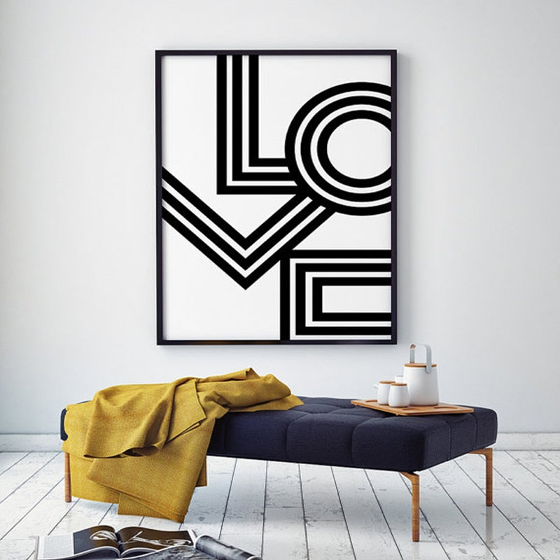 Love Wall Art Minimalist - Canvas Wall Art Painting | Bowlift
