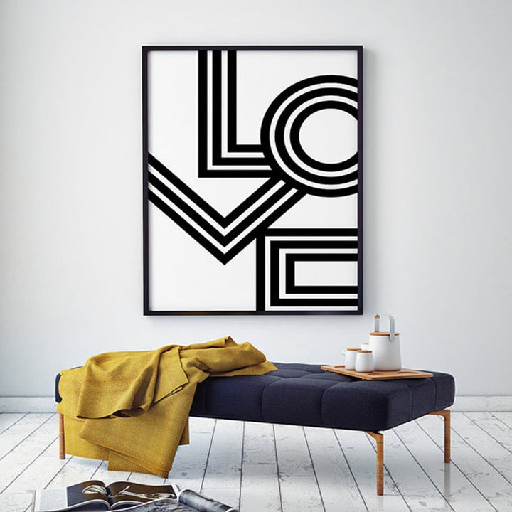 Love Wall Art Minimalist - Canvas Wall Art Painting | Bowlift