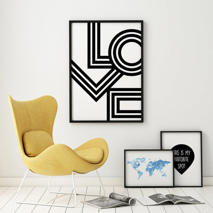 Love Wall Art Minimalist - Canvas Wall Art Painting | Bowlift