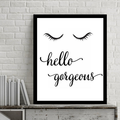Hello Gorgeons Quotes - Canvas Wall Art Painting | Bowlift