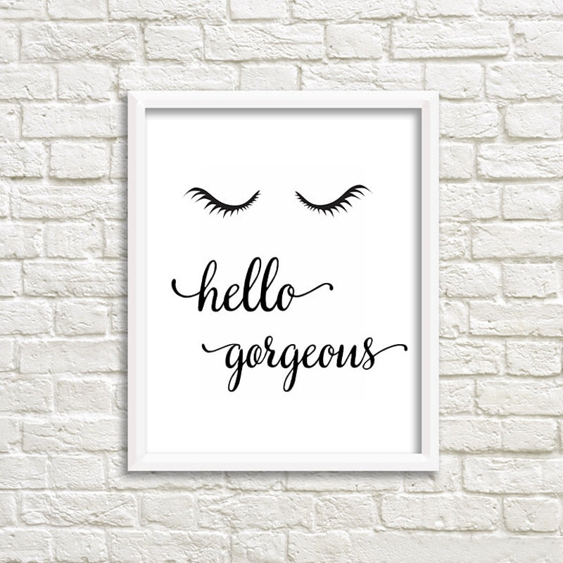 Hello Gorgeons Quotes - Canvas Wall Art Painting | Bowlift