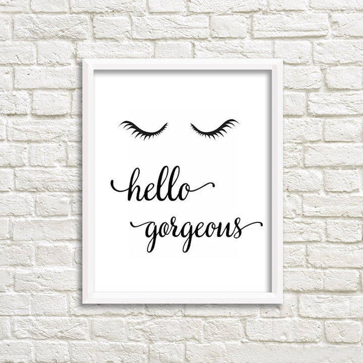 Hello Gorgeons Quotes - Canvas Wall Art Painting | Bowlift