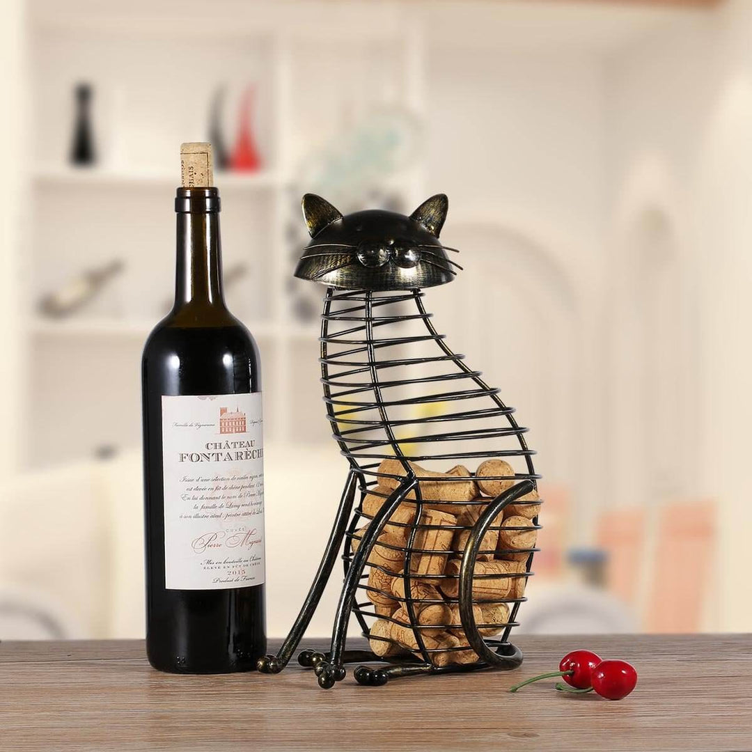 BowLift | Metal Cat Figurines Cork Container