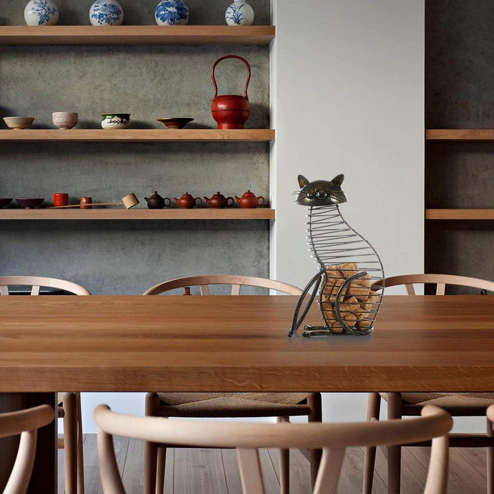 BowLift | Metal Cat Figurines Cork Container