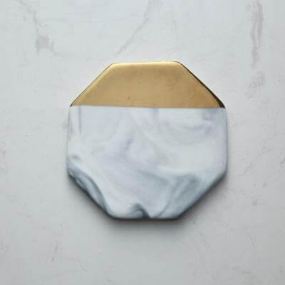 BowLift | Luxury European Style Marble Stripes Ceramic Coaster