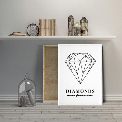 Diamonds Are Forever - Canvas Wall Art Painting | Bowlift