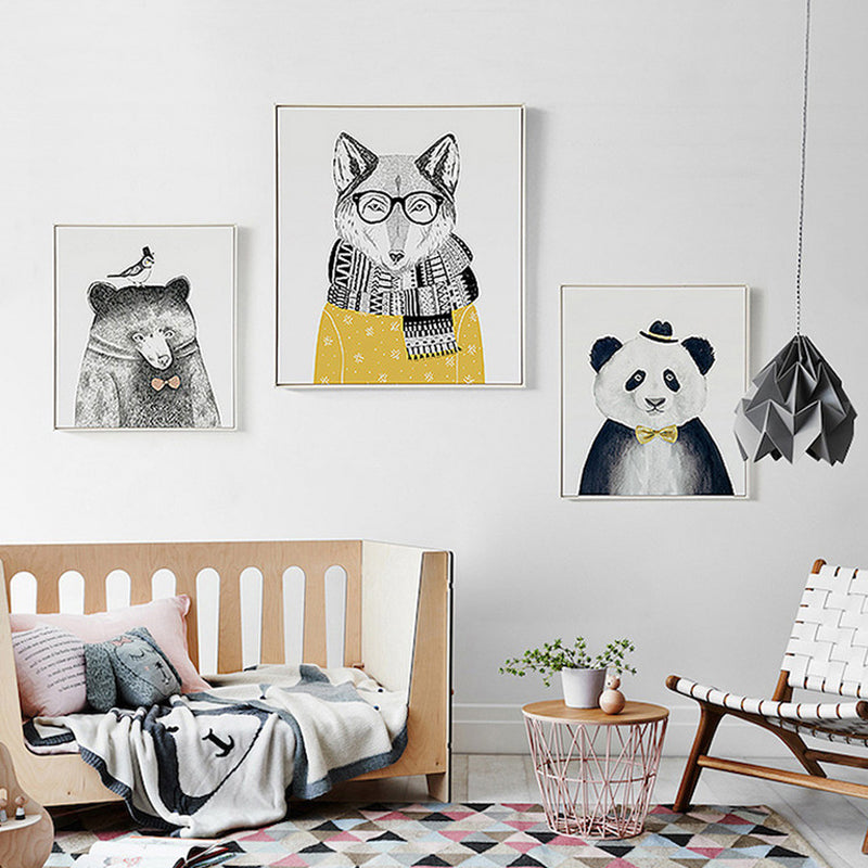 Animals Sketch Human Portrayal - Canvas Wall Art Painting | Bowlift