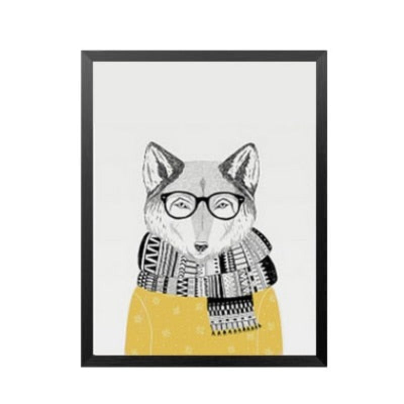 Animals Sketch Human Portrayal - Canvas Wall Art Painting | Bowlift