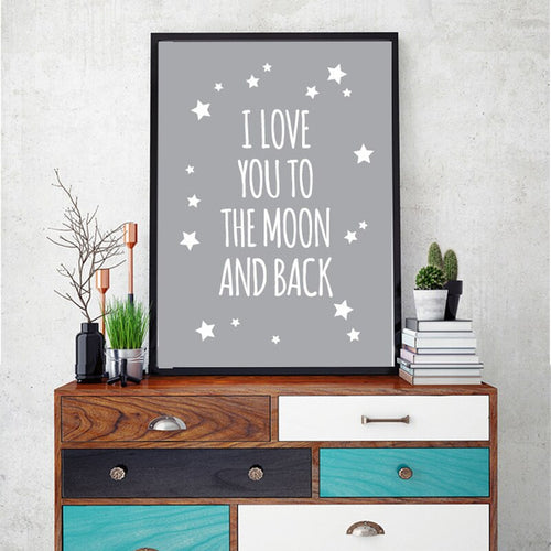I Love You To The Moon and Back - Canvas Wall Art Painting | Bowlift