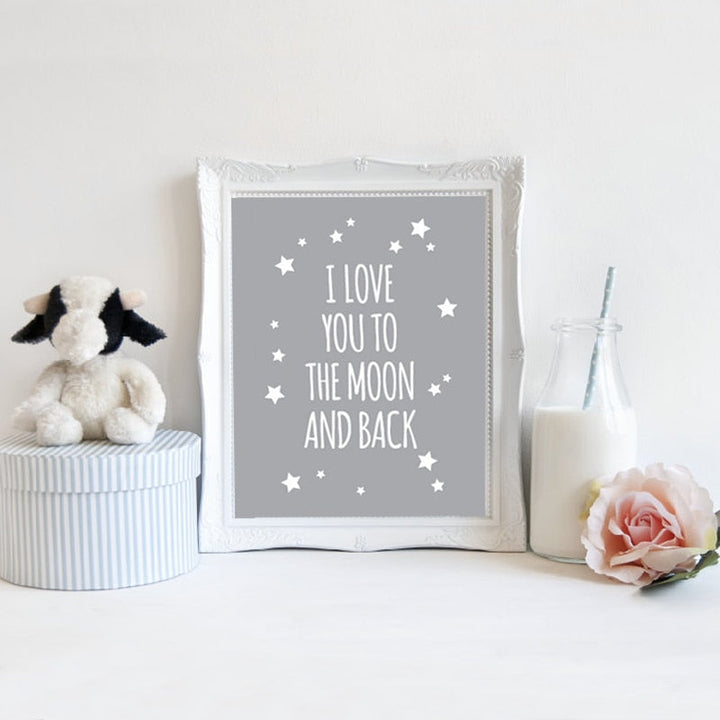 I Love You To The Moon and Back - Canvas Wall Art Painting | Bowlift
