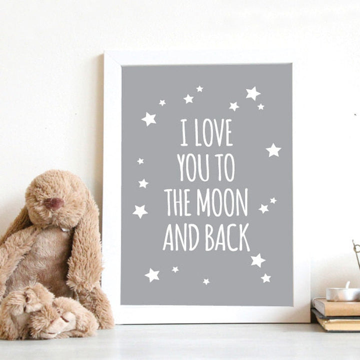 I Love You To The Moon and Back - Canvas Wall Art Painting | Bowlift