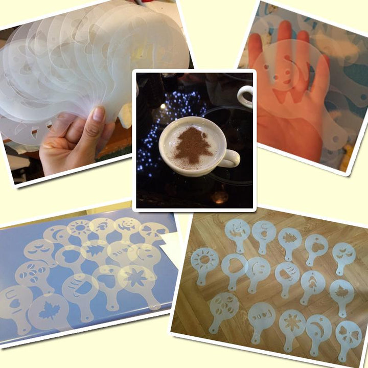 Latte Stencil Kit - 16 Piece Set | Bowlift