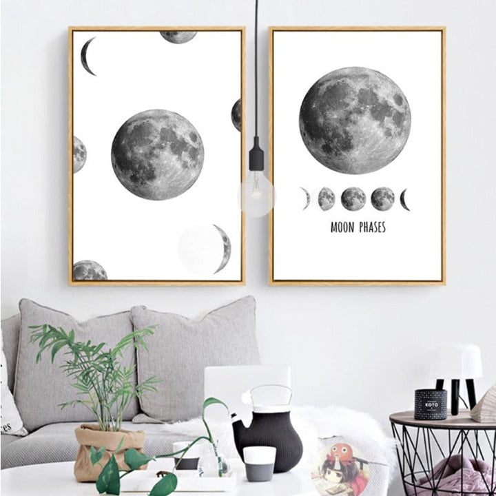 Moon Phases - Canvas Wall Art Painting | Bowlift